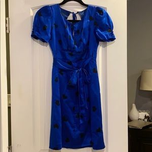 Royal Blue dress with Black Hearts